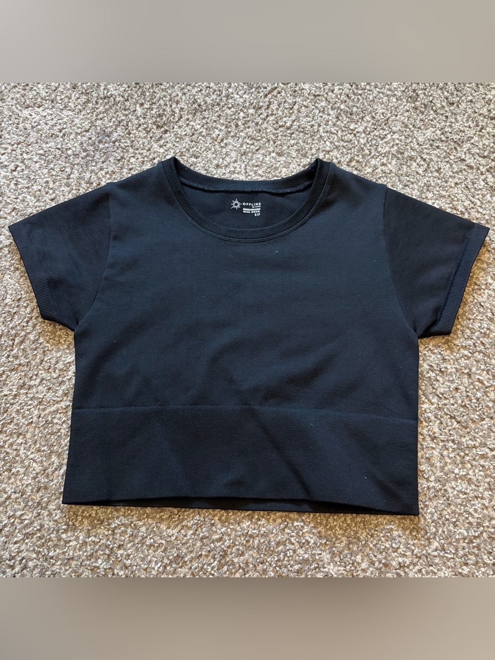 Aerie offline cropped black tshirt